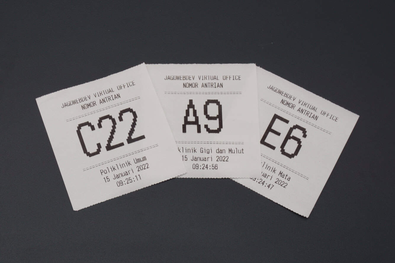 Cetakan Nomor Antrian dari Thermal Printer
